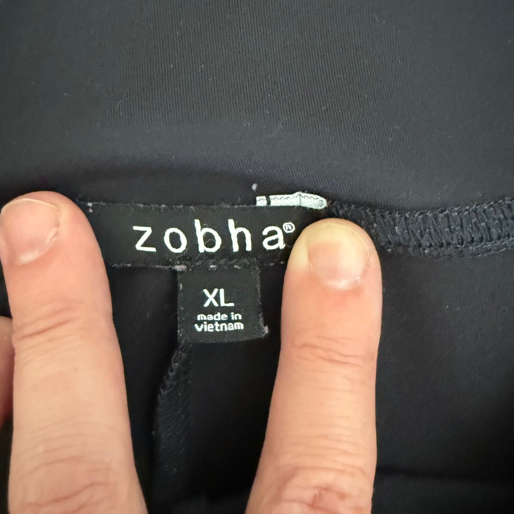 Zobha Womens High Waisted Activewear Leggings Size XL Black Yoga Pants 23in - Picture 3 of 8